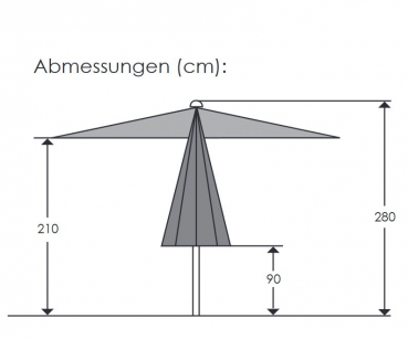 Schneider Alu/Stahl Kurbelschirm Monaco 350cm Granitgrau + Schutzhülle